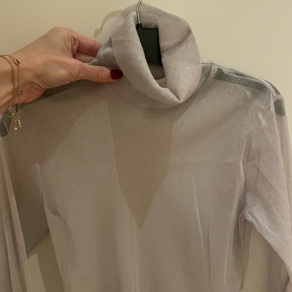 Jonathan Simkhai shiny silver turtleneck - Picture 6 of 10